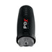 Black PDX Elite Moto Bator 2 with control buttons and soft transparent sleeve for customizable hands-free pleasure.