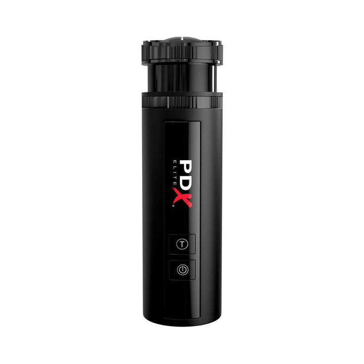 Black cylindrical PDX Elite Moto Bator X with control buttons and adjustable top for personalized use.