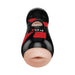 PDX ELITE Vibrating Stroker Oral in black and red with a realistic oral opening, designed for enhanced stimulation.
