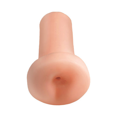 Compact realistic pleasure toy in flesh tone with discreet design for intimate use.