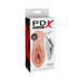 PDX Plus Dream Stroker Light in packaging featuring lifelike skin texture and product branding on white background.