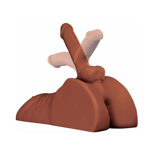 PDX Plus Perfect Ride Life-Size Dildo And Masturbator Brown | SexToy.com