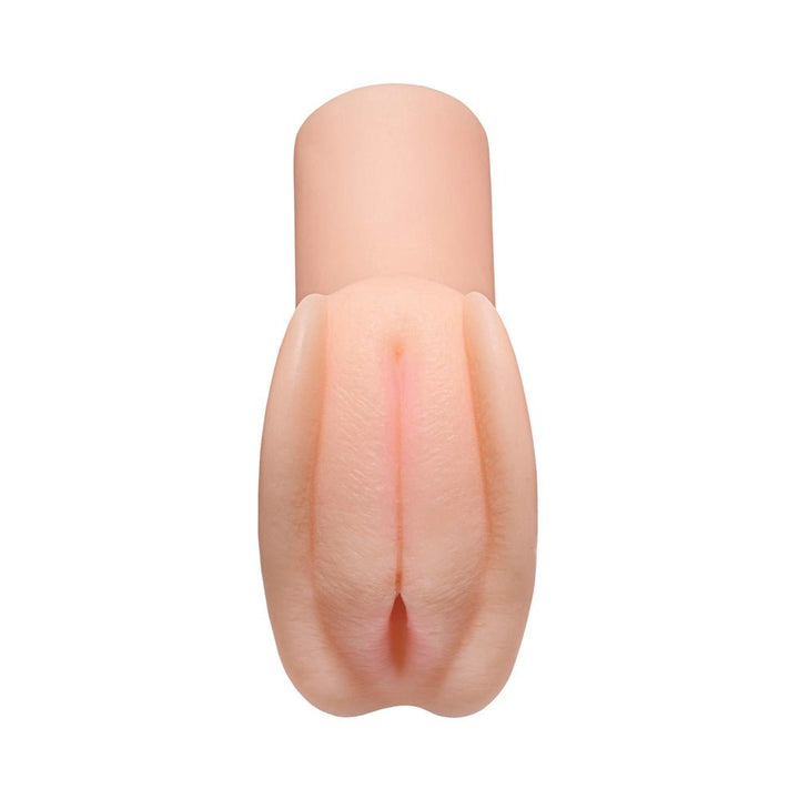 Compact PDX Plus Pleasure Stroker Light in realistic skin tone with lifelike texture and detailed design.