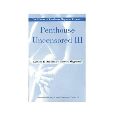 Cover of Penthouse Uncensored III book featuring a subtle blue-toned image of a couple embracing.