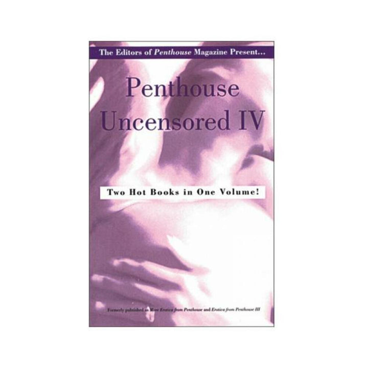 Cover of Penthouse Uncensored IV book featuring a soft-focus image of an intimate couple in shades of purple.
