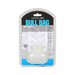 Perfect Fit Bull Bag scrotum toy in clear packaging with black and blue label for ball pleasure enhancement.