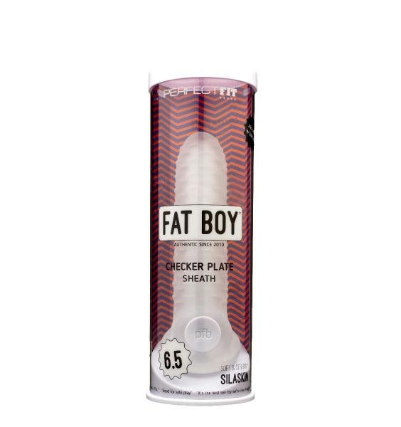 Perfect Fit Fat Boy 6.5 inches Checker Plate Sheath Clear | SexToy.com