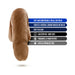 Vanilla beige 5-inch packer dildo with text highlighting softness, natural look, easy cleaning, and body-safe materials.