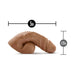 Vanilla beige 5-inch packer dildo with realistic texture and 1.25-inch width shown with size measurements.