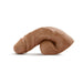 Vanilla beige 5-inch realistic packer dildo with textured skin and subtle contours for natural masculine appearance.