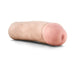 Beige realistic penis extension sleeve made from soft, stretchy material for added length and girth.