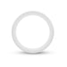 Glow in the dark white silicone cock ring with smooth, stretchy design and flat profile for comfort and durability.