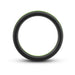 Black silicone ring with subtle green edge detail, smooth matte finish, shown on white background.