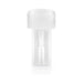 Clear textured stroker pump sleeve with ribbed interior, designed for use alone or with a pump cylinder.