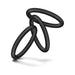 Set of three black premium silicone cock rings with smooth, flexible design for enhanced performance and comfort.