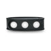 Black silicone adjustable strap with three metal snap closures for a secure and comfortable fit.