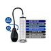 Clear automatic penis pump with detachable cylinder, vacuum gauge, suction release button, and on/off control.