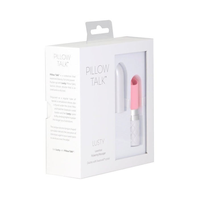 Pillow Talk Lusty Flickering Lipstick Massager Pink - SexToy.com