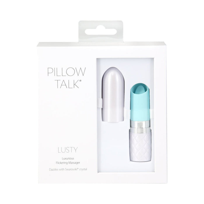 Pillow Talk Lusty Flickering Lipstick Massager Teal - SexToy.com