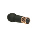 Compact black clitoral vibrator wand with quilted flexible head and rose gold lattice detail on the base.