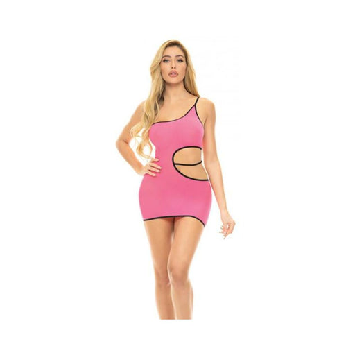 Pink Lipstick All You Need Cut Out Dress Neon Pink O/s - SexToy.com