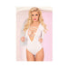 Pink Lipstick Lace To The Top Bodysuit White M/L - SexToy.com
