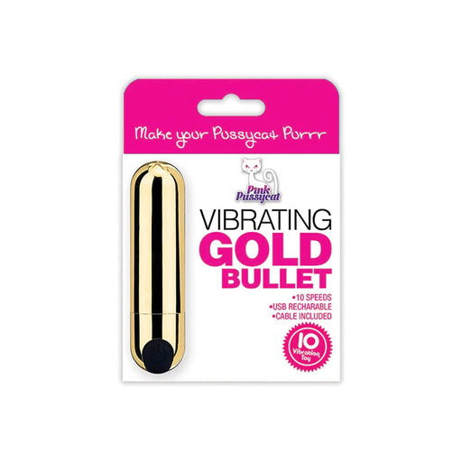 Pink Pussycat Vibrating Bullet Gold - SexToy.com