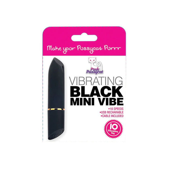 Pink Pussycat Vibrating Mini Vibe Black - SexToy.com