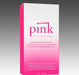 Box packaging of Pink Silicone Lubricant for women, featuring pink gradient design and vitamin E and aloe vera benefits.