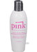 White 4.7 oz bottle of Pink Silicone Lubricant for women with pink text and black flip-top cap
