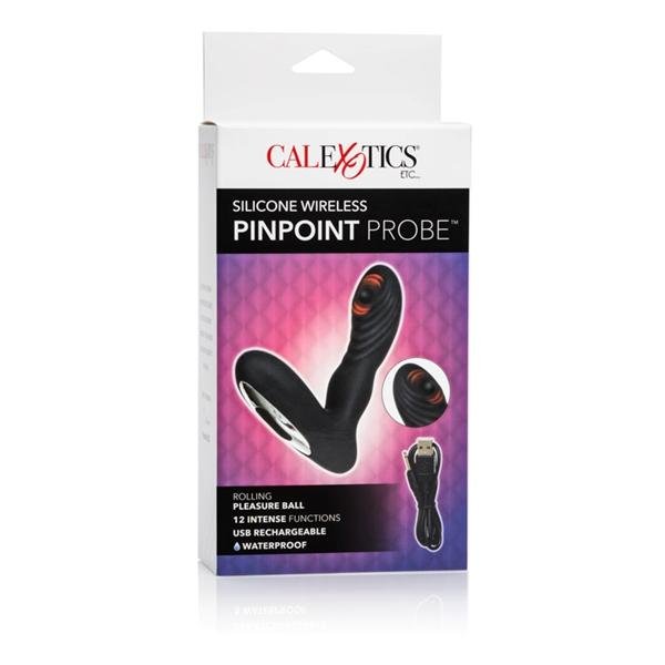 Pinpoint Probe Silicone Wireless Black Prostate Massager | SexToy.com