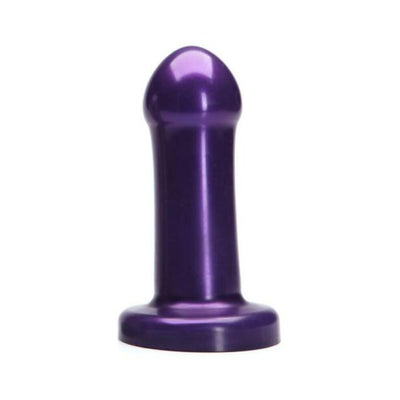 Compact purple dildo with a rounded tip and flared base, designed for comfortable solo or partner play.