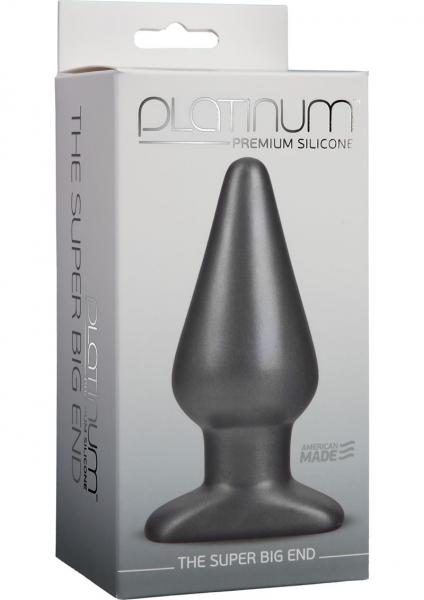 Platinum Premium Silicone The Super Big End Large Plug Charcoal | SexToy.com