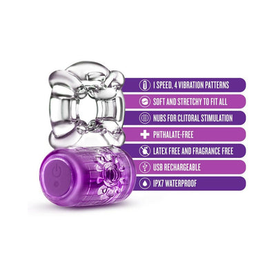 Play With Me - Pleaser Rechargeable C-ring - Purple - SexToy.com
