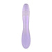 Lavender rechargeable silicone vibrator with textured shaft and ergonomic handle, featuring subtle Playboy logo.