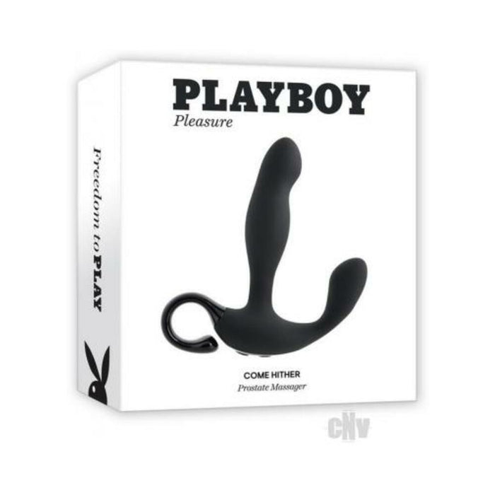 Playboy Come Hither Rechargeable Remote Controlled Silicone Vibrating Prostate Massager Black | SexToy.com