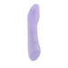 Opalescent lavender silicone G-spot vibrator with curved shaft and power button at base.