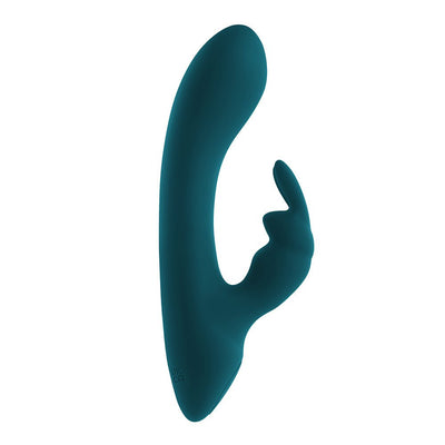 Playboy Lil Rabbit Rechargeable Silicone Dual Stimulation Vibrator Deep Teal - SexToy.com