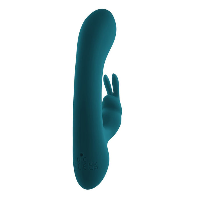 Playboy Lil Rabbit Rechargeable Silicone Dual Stimulation Vibrator Deep Teal - SexToy.com
