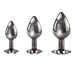 Playboy Pleasure 3 Ways 3-piece Metal Anal Plug Set Hematite - SexToy.com
