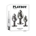 Playboy Pleasure 3 Ways 3-piece Metal Anal Plug Set Hematite | SexToy.com