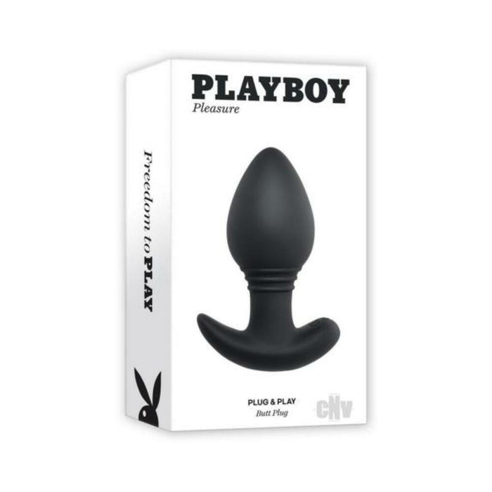 Playboy Plug & Play Rechargeable Remote Controlled Vibrating Silicone Anal Plug Navy | SexToy.com