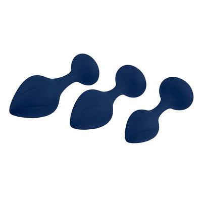 Playboy Tail Trainer 3-piece Silicone Anal Training Kit Navy - SexToy.com