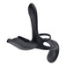 Playboy The 3 Way Rechargeable Remote Controlled Vibrating Silicone Cockring With Stimulator Black - SexToy.com