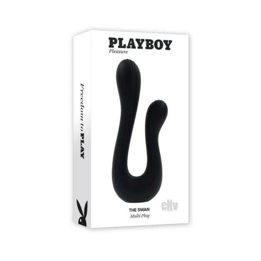 Playboy The Swan Rechargeable Dual Shaft Silicone Vibrator - SexToy.com