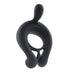 Black silicone vibrating cock ring with remote-controlled stimulator and ergonomic design.