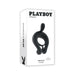 Playboy Triple Play Rechargeable Remote Controlled Vibrating Silicone Cockring With Stimulator Black | SexToy.com