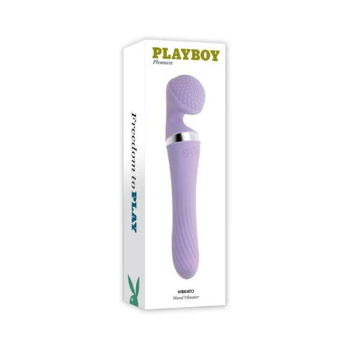 Playboy Vibrato Rechargeable Silicone Dual Ended Wand Vibrator Opal - SexToy.com