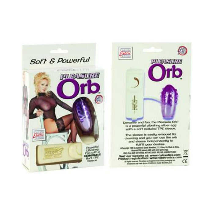 Pleasure Orb Vibrating Egg With Removable Soft Sleeve Multispeed Remote 2.75 Inch Purple - SexToy.com