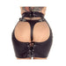 Ple'sur Adjustable Pvc Spanking Skirt With Built-in Thong Black S/m | SexToy.com